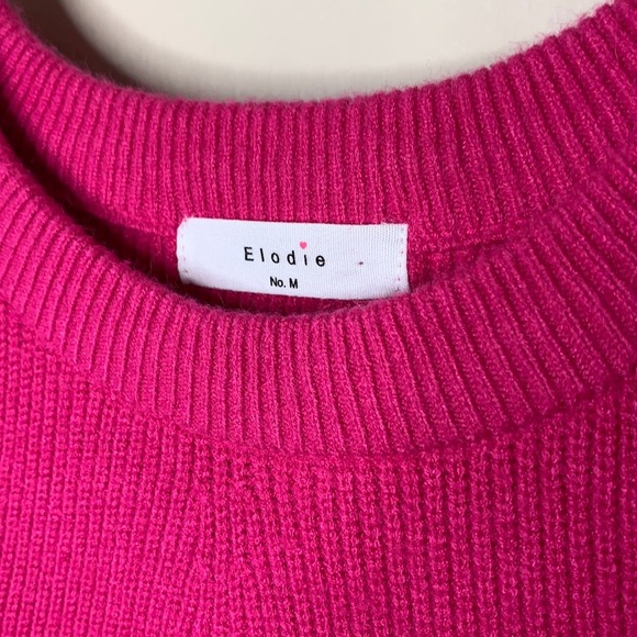 Elodie pink Cropped pullover soft knit sweater size Medium - Picture 4 of 9